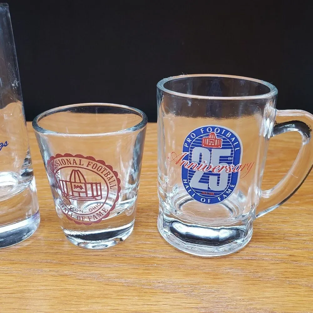 Lot 4 Sports Collectible Shot Glasses ESPN Disney Olympic Training Pro Football